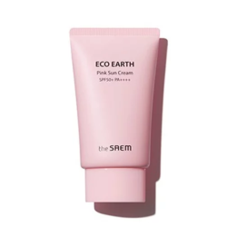 Легкий сонцезахисний крем THE SAEM Eco Earth Pink Sun Cream SPF50+ PA++++