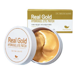 Патчі під очі на основі екстракта золота та колагена PRRETI Real Gold Hydrogel Eye Patch