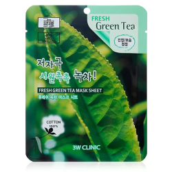 Тканинна маска для обличчя з екстрактом зеленого чаю 3W Clinic Fresh Green Tea Mask Sheet