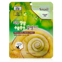 Тканинна маска для обличчя з екстрактом равликового муцину 3W Clinic Fresh Snail Mucus Mask Sheet
