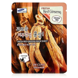 Тканинна маска для обличчя з екстрактом червоного женьшеню 3W Clinic Fresh Red Ginseng Mask Sheet