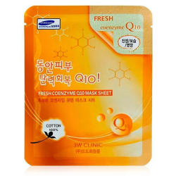 Тканинна маска для обличчя з коензимом Q10 3W Clinic Fresh Coenzyme Q10 Mask Sheet