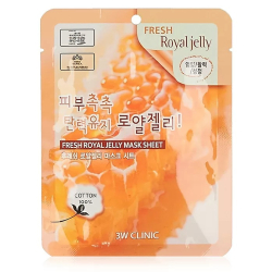Тканинна маска для обличчя з маточним молочком 3W Clinic Fresh Royal Jelly Mask Sheet