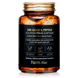 Омолоджуюча сироватка для обличчя з пептидами та золотом FarmStay 24K Gold & Peptide Solution Prime Ampoule