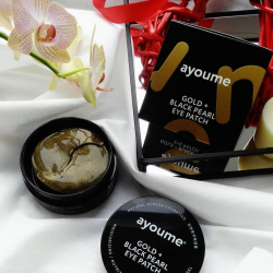 Патчі для очей із золотом та чорними перлами Ayoume GOLD+BLACK PEARL EYE PATCH