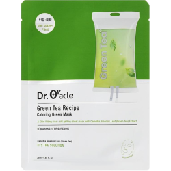 Маска для обличчя тканинна заспокійлива з зеленим чаєм Dr.Oracle Green Tea Recipe Calming Green Mask
