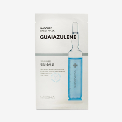 Заспокійлива маска з гвайазуленом для обличчя Missha Calming Solution Sheet Mask (GUAIAZULENE)