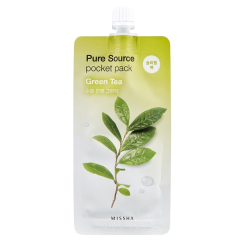 Нічна зволожуюча маска для обличчя з екстрактом зеленого чаю Missha Pure Source Pocket Pack Green Tea