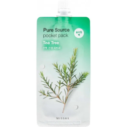 Нічна заспокійлива маска для обличчя з екстрактом чайного дерева Missha Pure Source Pocket Pack Tea Tree