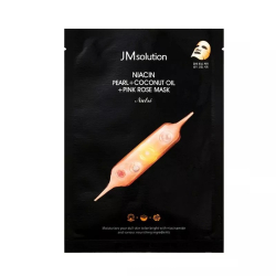 Маска тканинна з ніацинамідом JMsolution Niacin Pearl Coconut Oil Pink Rose Mask
