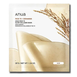 Гідрогелева колагенова маска для сяйва шкіри обличчя Anua Rice 70 Glow Collagen Mask