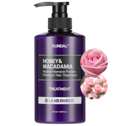 Восстанавливающий кондиционер для сухих волос с ароматом розы KUNDAL Honey & Macadamia Protein Hair Treatment La Vie En Rose