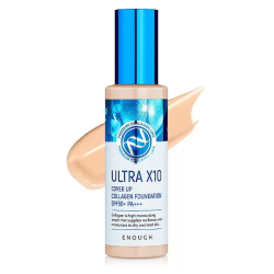 Зволожувальный тональний крем з колагеном Enough Ultra X10 Cover Up Collagen Foundation SPF50+ PA +++