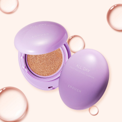 Зволожувальний тональний кушон для обличчя зі змінним блоком Enough All Day Dewey Water Full Cushion SPF 50+ PA++++