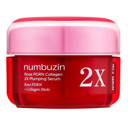 Концентрована сироватка для обличчя з пептидами та спікулами Numbuzin No.2 Rose PDRN Collagen 2X Plumping Serum
